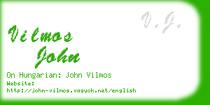 vilmos john business card